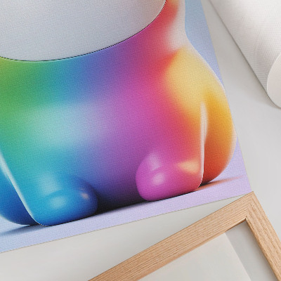 Impression sur toile style moderne dégradé de chat arc-en-ciel