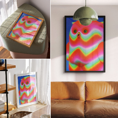 Décoration murale Un personnage aux couleurs intenses et au motif joyeux