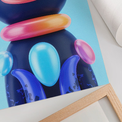 Impression sur toile Créature adorable, ambiance futuriste, couleurs éclatantes