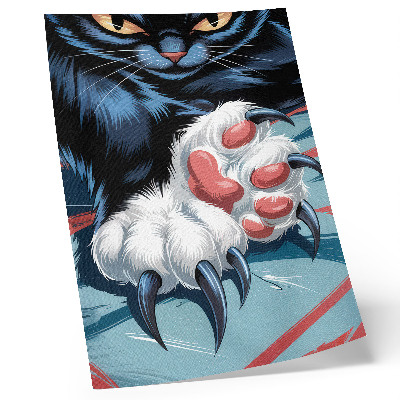 Affiche décorative Chat aux griffes acérées, couleurs vives, dynamisme intense