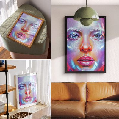 Décoration murale Un portrait futuriste plein de couleurs énergiques