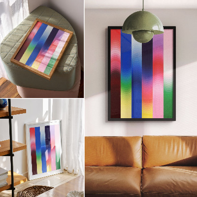 Impression sur toile Rayures ton sur ton colorées dans un style moderne