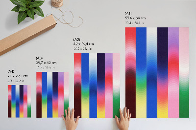 Impression sur toile Rayures ton sur ton colorées dans un style moderne