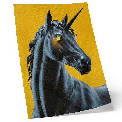 Affiche décorative Une licorne sur fond jaune, magique et mystérieuse
