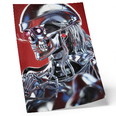 Impression sur toile Motif de personnage futuriste noir rouge
