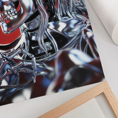 Impression sur toile Motif de personnage futuriste noir rouge