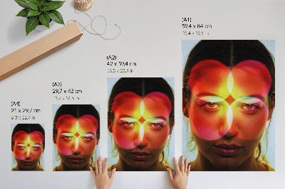Affiche décorative Visage humain avec des cercles d'énergie colorés