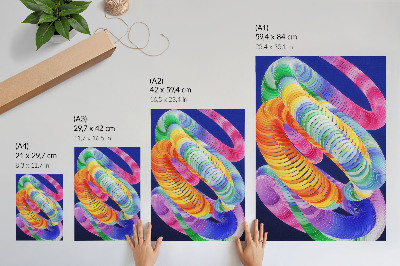 Affiche décorative spirales abstraites colorées