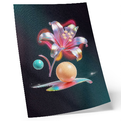 Impression sur toile Abstraction colorée avec un lys et des boules