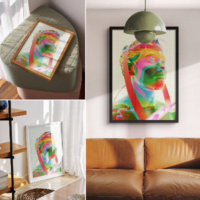 Décoration murale Portrait de personnage futuriste et coloré