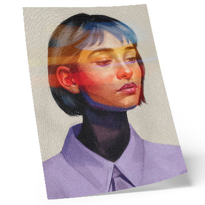 Impression sur toile Portrait moderne minimaliste aux couleurs vibrantes
