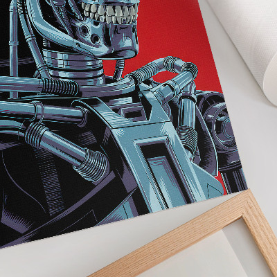 Affiche décorative Robot futuriste sur fond rouge
