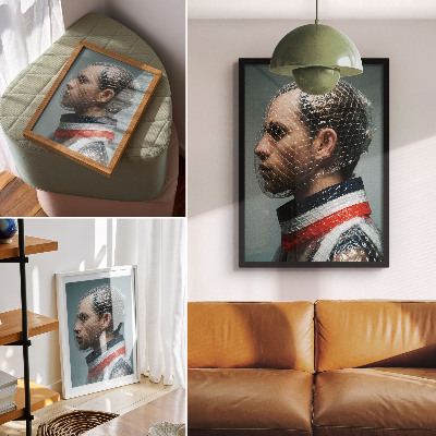 Décoration murale Portrait moderne avec du papier bulle