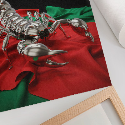 Décoration murale Scorpion métallique sur tissu coloré