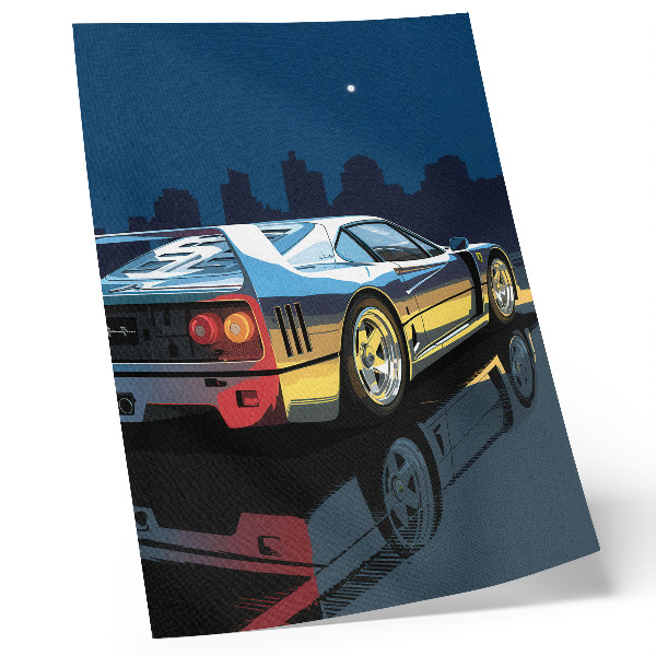 Affiche décorative Voiture de sport, ville, nuit, élégance moderne