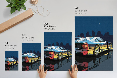 Affiche décorative Voiture de sport, ville, nuit, élégance moderne