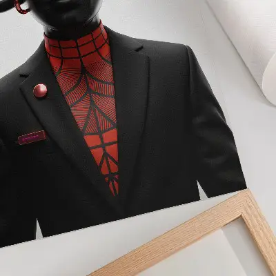 Décoration murale au design futuriste avec motif noir et rouge