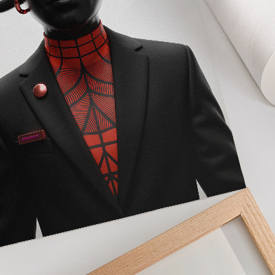 Décoration murale Design futuriste avec un motif noir et rouge