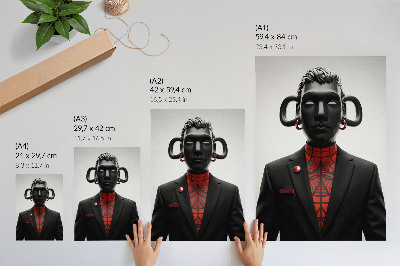Décoration murale Design futuriste avec un motif noir et rouge