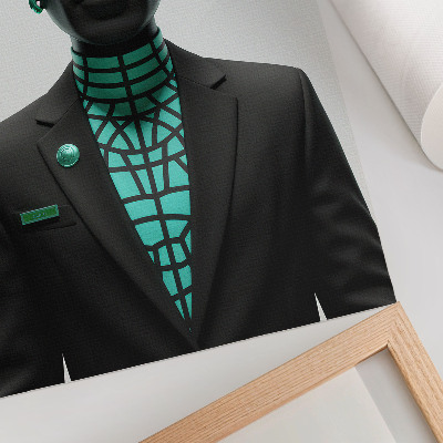 Impression sur toile Style futuriste, contrastes expressifs, turquoise.