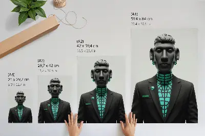 Impression sur toile au style futuriste avec des contrastes expressifs en turquoise