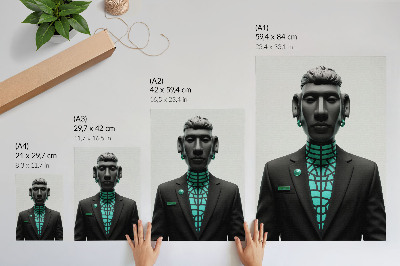 Impression sur toile Style futuriste, contrastes expressifs, turquoise.