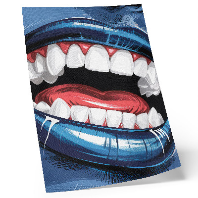 Affiche décorative Des lèvres aux couleurs intenses contrastent avec un style dynamique.