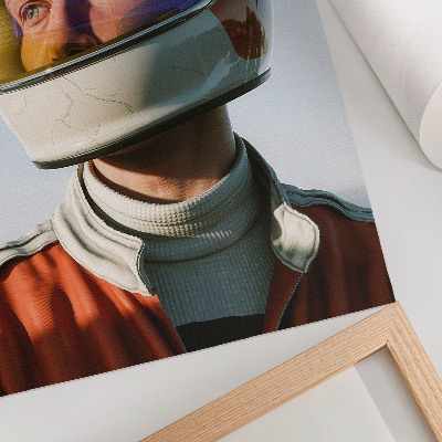 Affiche décorative Une silhouette portant un casque spatial, atmosphère futuriste