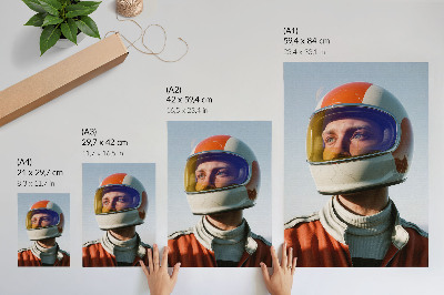 Affiche décorative Une silhouette portant un casque spatial, atmosphère futuriste
