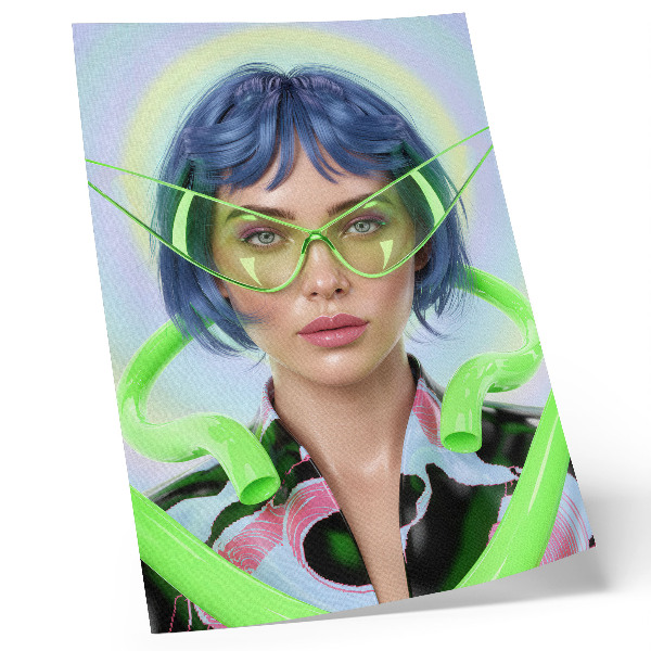 Décoration murale Un portrait futuriste d'une femme à l'énergie de la couleur