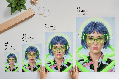 Décoration murale Un portrait futuriste d'une femme à l'énergie de la couleur