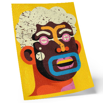 Impression sur toile Portrait coloré, formes abstraites, couleurs intenses