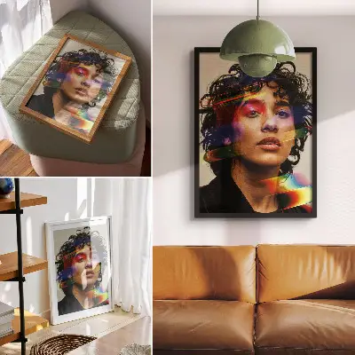 Affiche décorative des touches de couleur avec une modernité intense et du dynamisme