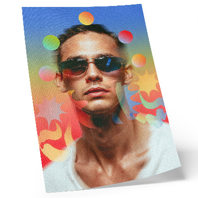 Impression sur toile Palette juteuse de formes abstraites portrait dynamique