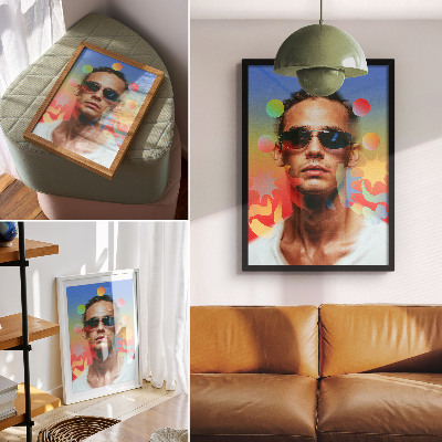 Impression sur toile Palette juteuse de formes abstraites portrait dynamique