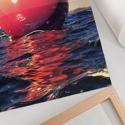 Affiche décorative Une énorme boule sur l'eau aux couleurs chaudes
