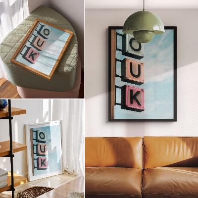 Décoration murale Lettres néon, couleurs pastel, modernité