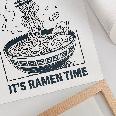 Décoration murale Les baguettes utilisées dans les bols de ramen façon bande dessinée absorbent bien la saveur
