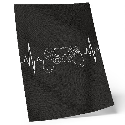 Impression sur toile Thème de jeu minimaliste cœur noir et blanc