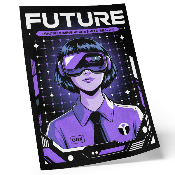 Décoration murale Thème dynamique violet des technologies futures