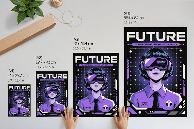Décoration murale Thème dynamique violet des technologies futures