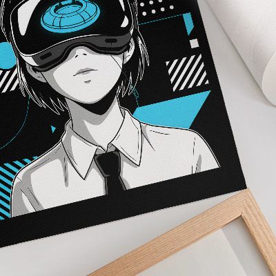 Impression sur toile Un personnage moderne en lunettes VR