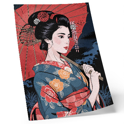 Impression sur toile parapluie de style japonais pour femme, nuit colorée