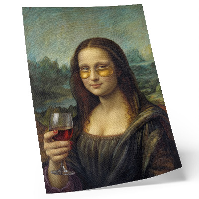 Impression sur toile Portrait de la Renaissance avec des verres jaunes et du vin rouge