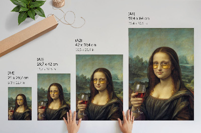 Impression sur toile Portrait de la Renaissance avec des verres jaunes et du vin rouge