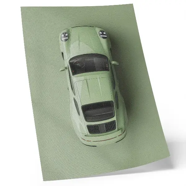 Impression sur toile représentant une voiture moderne de couleur verte