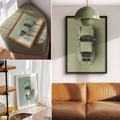 Impression sur toile Une voiture moderne de couleur verte