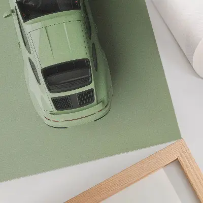 Impression sur toile représentant une voiture moderne de couleur verte