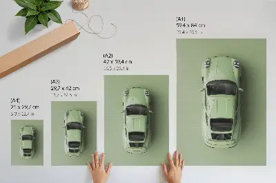 Impression sur toile représentant une voiture moderne de couleur verte
