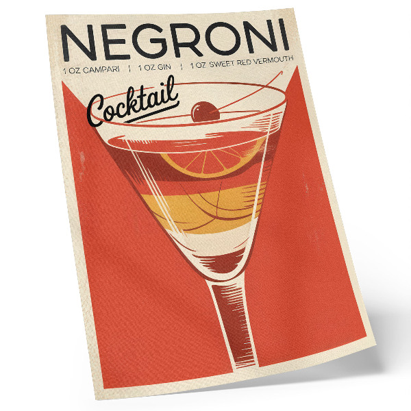 Affiche décorative graphismes de cocktails rétro, élégance et nostalgie